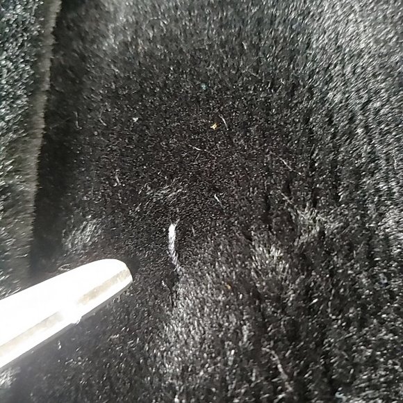 Vintage Borgessa Casper Womens Medium Coat Faux Fur USA Union Made Black Purple - Picture 13 of 15